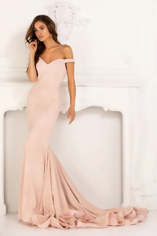 cocktail dresses with asymmetrical hemlines for trendy looks --Jersey Off Shoulder Mermaid Dress by Lucci Lu 28068 cocktail dresses with asymmetrical hemlines for trendy looks --Jersey Off Shoulder Mermaid Dress by Lucci Lu 28068