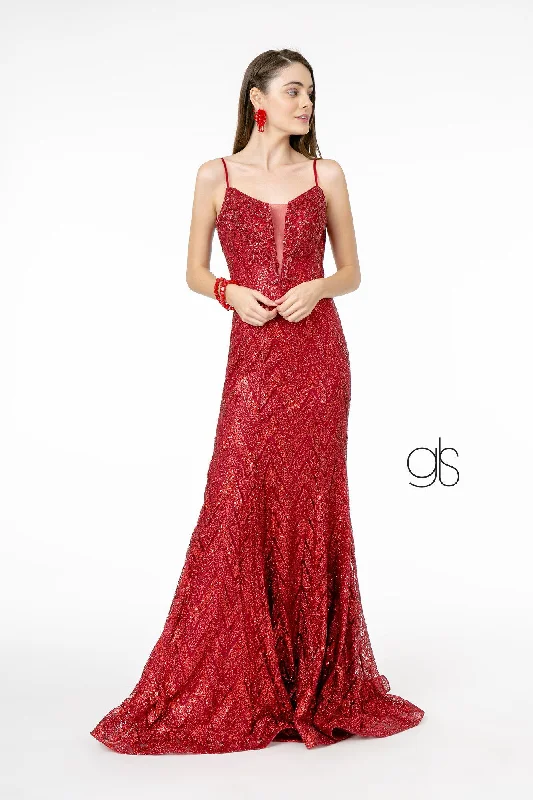 Stunning wedding guest dresses for a formal dinner reception -Sequin Deep V-Neck Trumpet Gown by Elizabeth K GL2950 Stunning wedding guest dresses for a formal dinner reception -Sequin Deep V-Neck Trumpet Gown by Elizabeth K GL2950