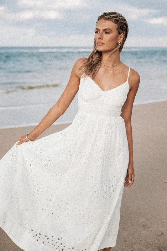 Modern graduation dresses for students looking for contemporary options -Yasmin Midi Dress - White Modern graduation dresses for students looking for contemporary options -Yasmin Midi Dress - White