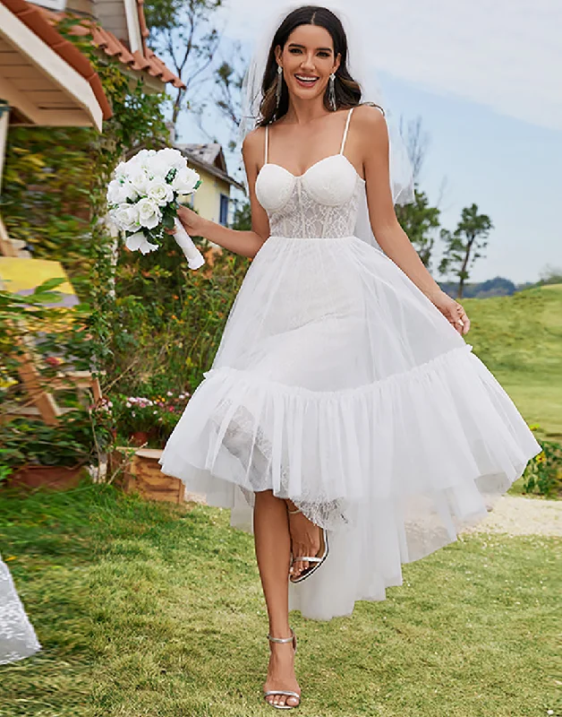 formal dresses for prom with tulle skirts and corset tops --Tulle Sweetheart Spaghetti Strap High Low Wholesale Wedding Dress formal dresses for prom with tulle skirts and corset tops --Tulle Sweetheart Spaghetti Strap High Low Wholesale Wedding Dress