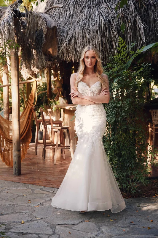 cocktail dresses with long sleeves for cooler weather --Applique Sleeveless Bridal Mermaid Dress by Juliet JT2469KW cocktail dresses with long sleeves for cooler weather --Applique Sleeveless Bridal Mermaid Dress by Juliet JT2469KW
