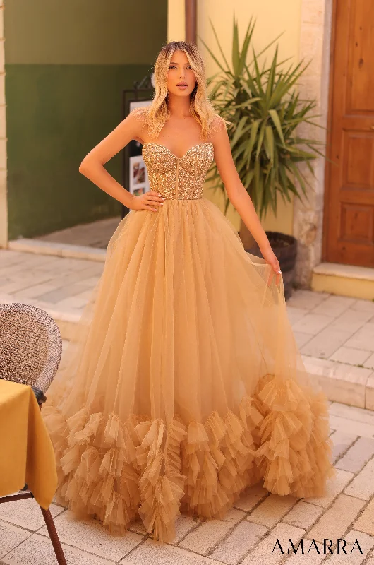 formal dresses with sequined bodices for sparkle --Strapless A-line Ruffled Gown by Amarra 88339 formal dresses with sequined bodices for sparkle --Strapless A-line Ruffled Gown by Amarra 88339
