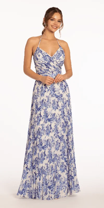 formal dresses for bridesmaids in matching pastel colors --Chiffon Pleated Print Lace Up Back A Line Dress formal dresses for bridesmaids in matching pastel colors --Chiffon Pleated Print Lace Up Back A Line Dress