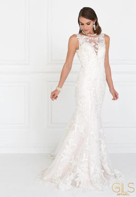 Wedding guest dresses with statement sleeves for bold looks -Illusion Lace Ivory Wedding Mermaid Gown by Elizabeth K GL1514 Wedding guest dresses with statement sleeves for bold looks -Illusion Lace Ivory Wedding Mermaid Gown by Elizabeth K GL1514