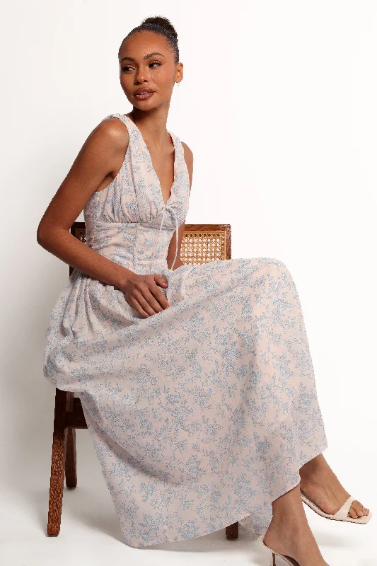 Casual yet chic cocktail party dresses -Wrenna Maxi Dress - Blue