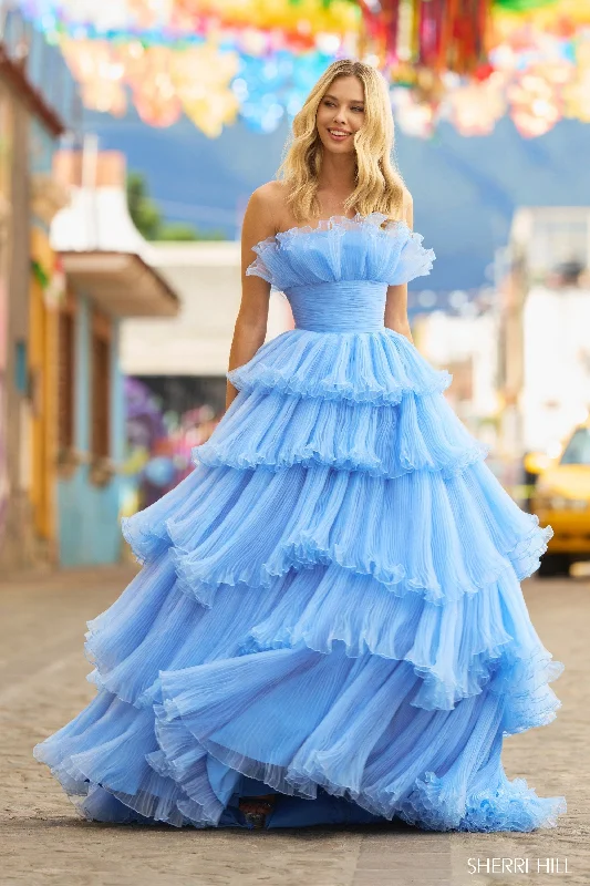 Graduation dresses with tiered skirts for added volume -55594