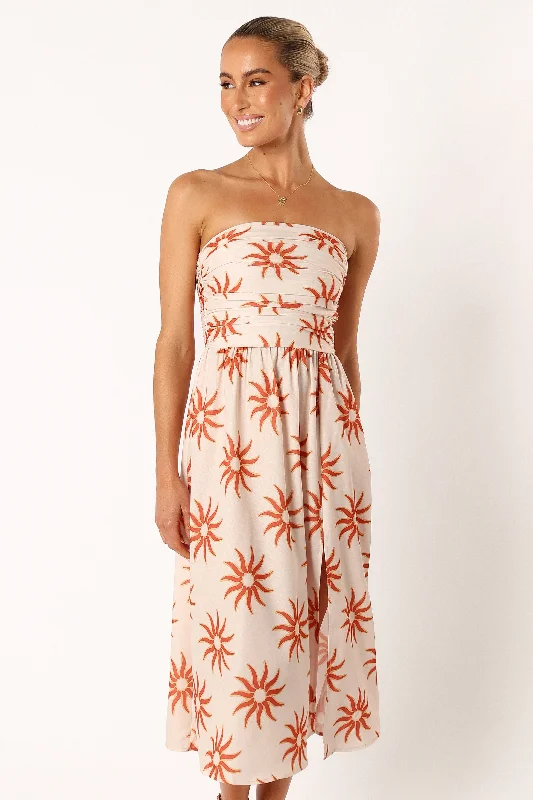 Spring dresses for plus-size women -Ryder Strapless Midi Dress - Soleil
