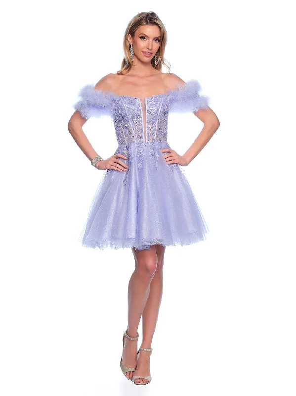 Graduation dresses with light tulle for a playful touch -Short Cocktail Dress by Dave and Johnny 11775 Graduation dresses with light tulle for a playful touch -Short Cocktail Dress by Dave and Johnny 11775