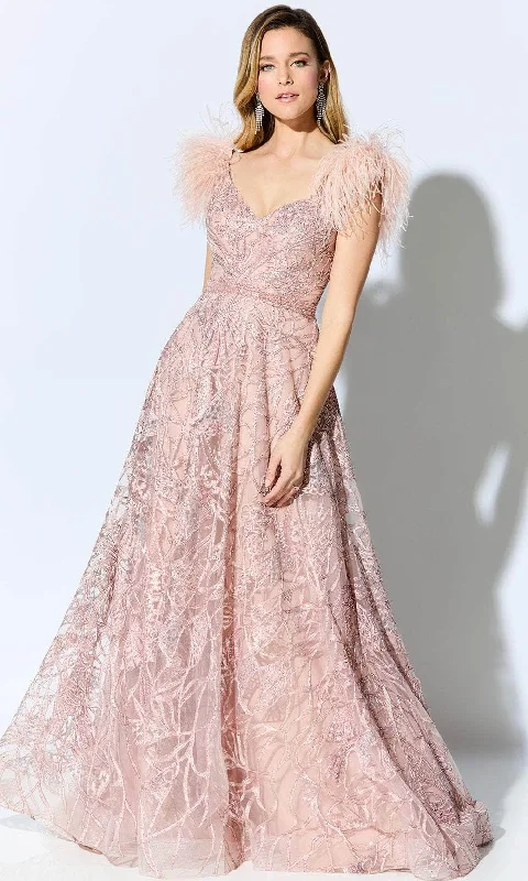 Ivonne D ID906 - Feathered Sleeves Ballgown Mother of the Groom Dress