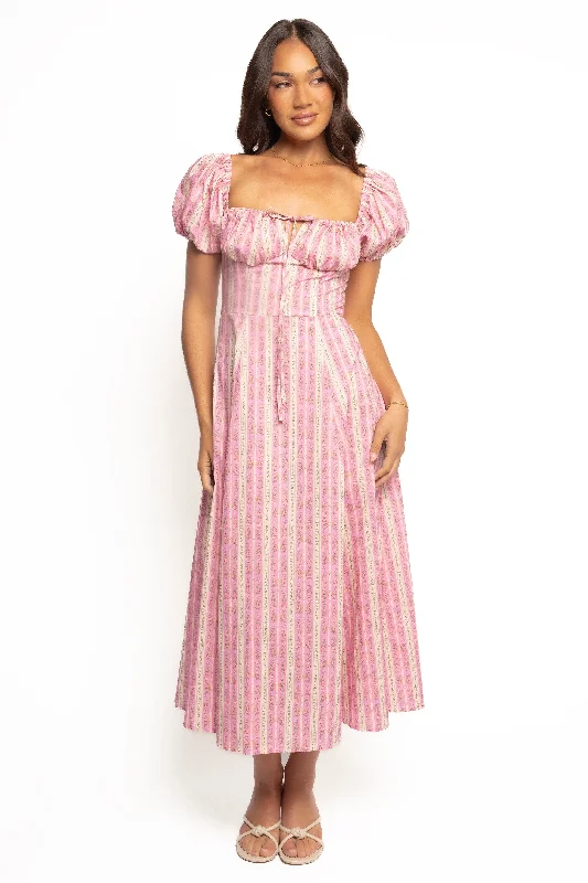 Comfortable spring dresses for everyday wear -Amethyst Midi Dress - Pink