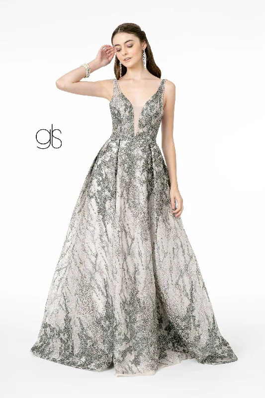 Affordable and stylish wedding guest dresses for fall -Long A-line Jeweled Lace Dress by Elizabeth K GL1835 Affordable and stylish wedding guest dresses for fall -Long A-line Jeweled Lace Dress by Elizabeth K GL1835