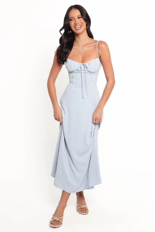 Elegant wedding guest dresses that make a statement without being too bold -Nadina Midi Dress - Soft Blue Elegant wedding guest dresses that make a statement without being too bold -Nadina Midi Dress - Soft Blue