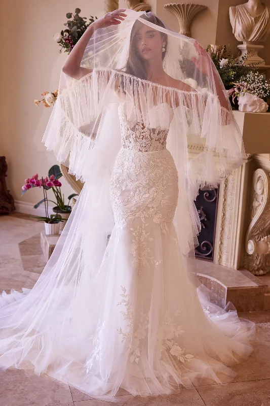 Elegant wedding guest dresses for formal evening events -Couture Ruffle Edge 2-Tier Veil by Ladivine V011 Elegant wedding guest dresses for formal evening events -Couture Ruffle Edge 2-Tier Veil by Ladivine V011