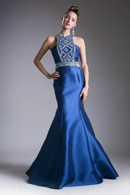formal dresses for beach parties with light, airy fabrics --Beaded Halter Mermaid Dress by Cinderella Divine 83789 formal dresses for beach parties with light, airy fabrics --Beaded Halter Mermaid Dress by Cinderella Divine 83789