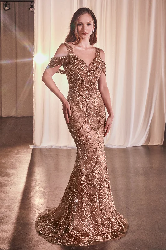 formal dresses for prom with corset tops and tulle skirts --Beaded Off Shoulder Mermaid Dress by Ladivine CC4020 formal dresses for prom with corset tops and tulle skirts --Beaded Off Shoulder Mermaid Dress by Ladivine CC4020