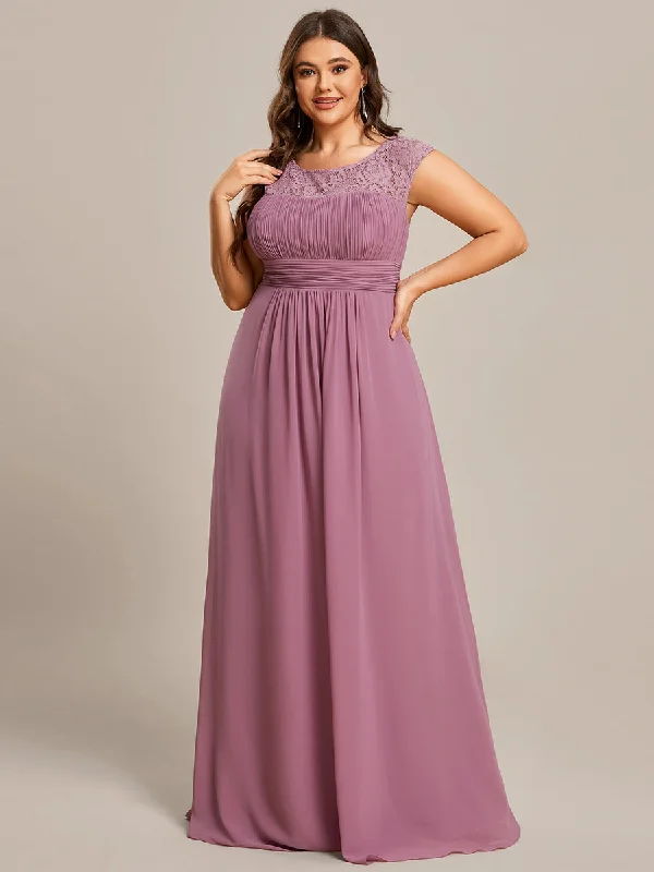 Glamorous party dresses for new year's celebrations -Plus Cap Sleeve A Line Wholesale Lace & Chiffon Evening Dresses Glamorous party dresses for new year's celebrations -Plus Cap Sleeve A Line Wholesale Lace & Chiffon Evening Dresses