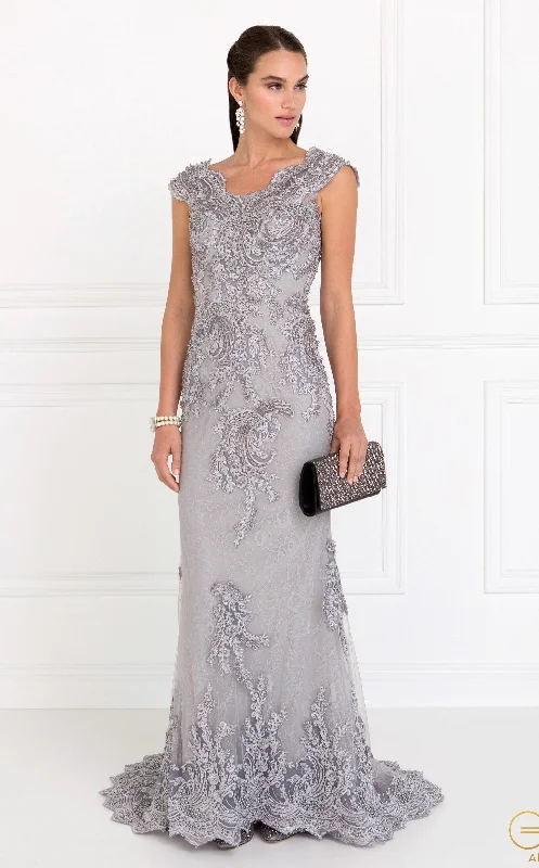 Short and sweet wedding guest dresses for casual occasions -Cap Sleeve Lace Mermaid Gown by Elizabeth K GL1540 Short and sweet wedding guest dresses for casual occasions -Cap Sleeve Lace Mermaid Gown by Elizabeth K GL1540