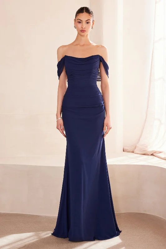 bridesmaid dresses with sequined bodices for sparkle --Chiffon Fitted Off Shoulder Gown by Amoris T705 - Outlet bridesmaid dresses with sequined bodices for sparkle --Chiffon Fitted Off Shoulder Gown by Amoris T705 - Outlet