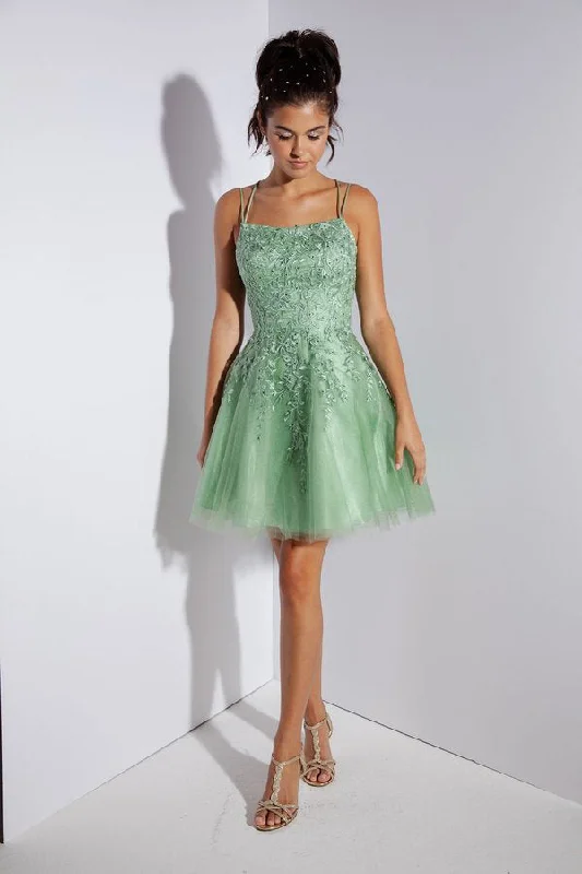 Designer party dresses for exclusive events -Applique Short Sleeveless A-line Dress by Eureka 9727 Designer party dresses for exclusive events -Applique Short Sleeveless A-line Dress by Eureka 9727