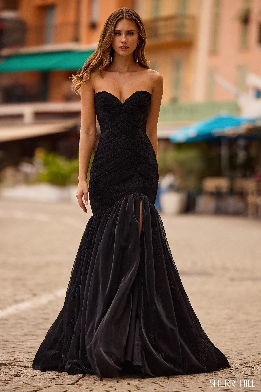 formal dresses for holiday balls with metallic accents --57074