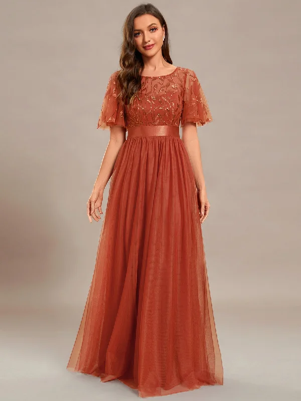 Formal cocktail dresses for wedding receptions -Sequin Print Maxi Long Wholesale Evening Dresses with Cap Sleeve Formal cocktail dresses for wedding receptions -Sequin Print Maxi Long Wholesale Evening Dresses with Cap Sleeve