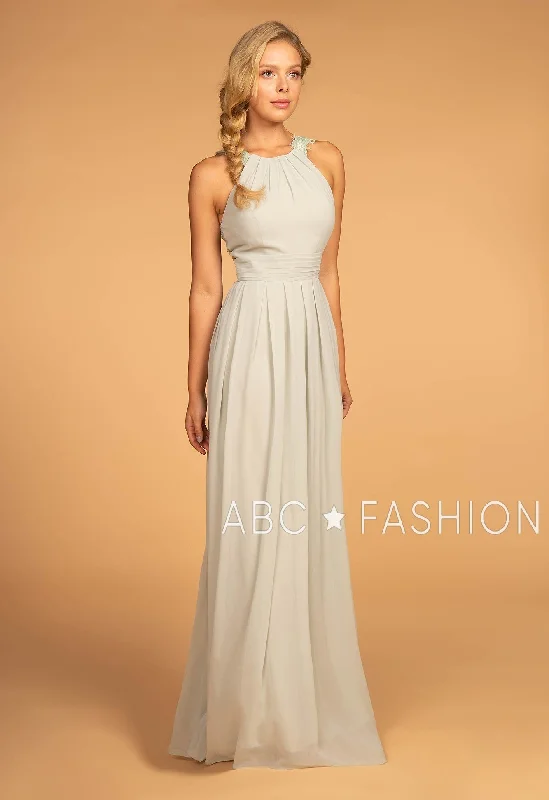 cocktail dresses with velvet bodices for winter glam --Long High-Neck Halter Dress with Lace Details by Elizabeth K GL2605 cocktail dresses with velvet bodices for winter glam --Long High-Neck Halter Dress with Lace Details by Elizabeth K GL2605