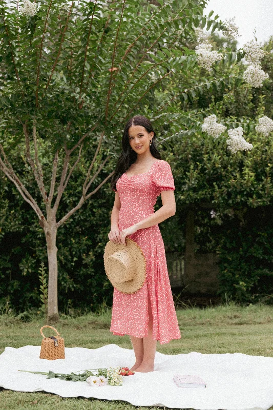 Graduation dresses for evening parties with exquisite detailing -Franklin Dress - Red Floral