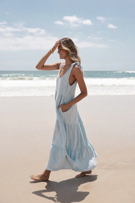 Embellished cocktail dresses for extra glamour -Marcy Midi Dress - Blue