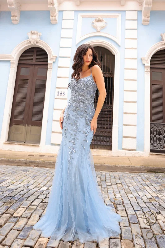 cocktail dresses with velvet bodices for winter glam --Beaded Sleeveless Mermaid Dress by Nox Anabel A1376