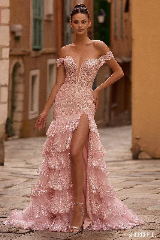 formal dresses with tiered skirts for volume and movement --56994