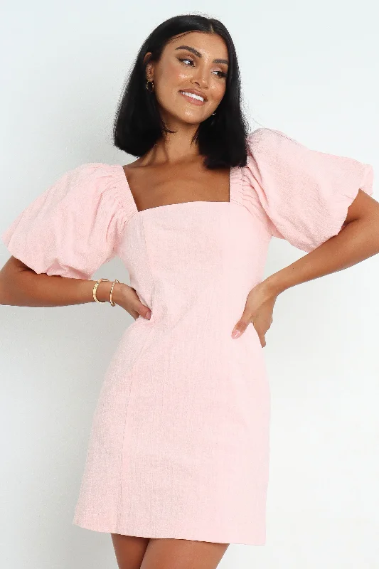 Spring dresses for a beach party with stylish cuts -Tuscany Dress - Baby Pink