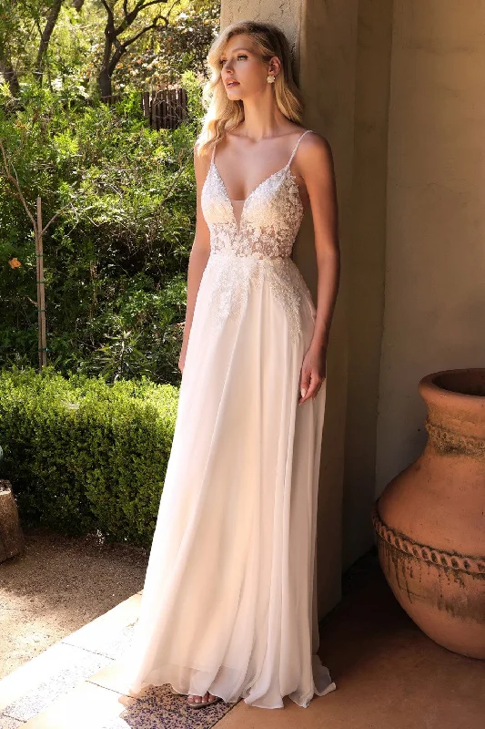 formal dresses with high necklines for modest fashion lovers --Applique A-line Chiffon Gown by Cinderella Divine TY11 formal dresses with high necklines for modest fashion lovers --Applique A-line Chiffon Gown by Cinderella Divine TY11