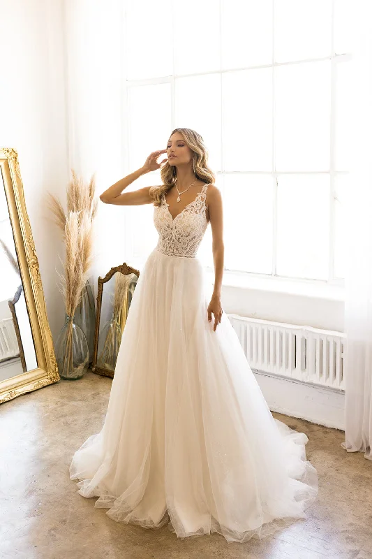 Wedding guest dresses with an empire waist for a classic look -Sleeveless Lace Bodice Bridal Gown by Abby Lane 97193 Wedding guest dresses with an empire waist for a classic look -Sleeveless Lace Bodice Bridal Gown by Abby Lane 97193