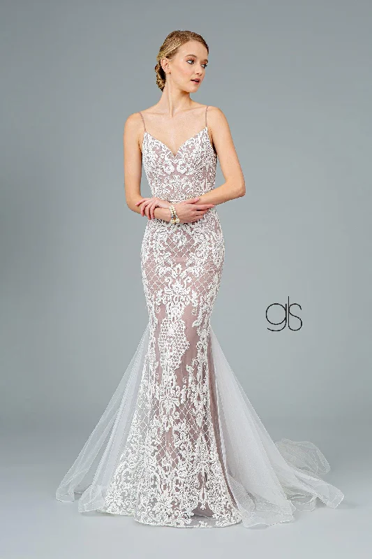Boho wedding guest dresses for a laid-back vibe -Embroidered Long Sleeveless Mermaid Dress by Elizabeth K GL2934 Boho wedding guest dresses for a laid-back vibe -Embroidered Long Sleeveless Mermaid Dress by Elizabeth K GL2934