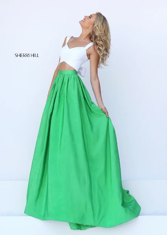 Two piece skirt sets with embroidered tops- -50458