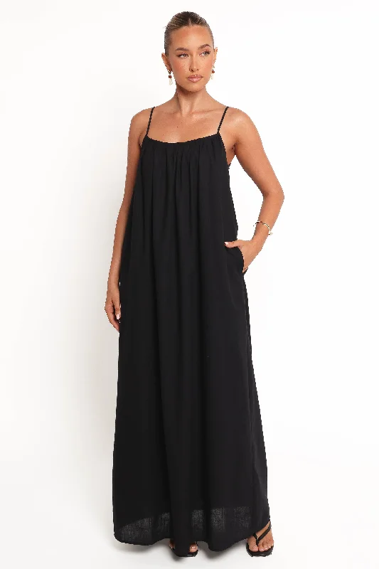 Stylish dresses for fancy dinner parties -Lumina Maxi Dress - Black