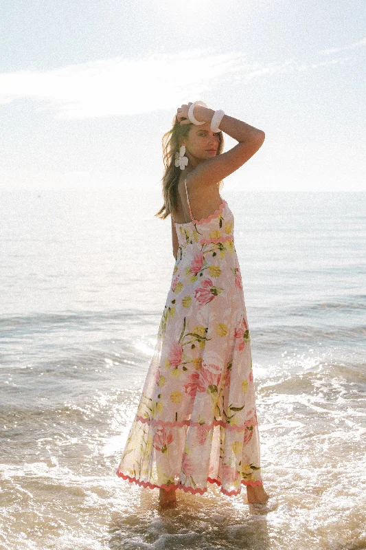 Spring dresses for petite women with unique cuts -Layla Maxi Dress - Acacia Blossom