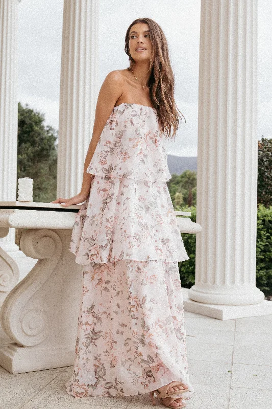 formal dresses with sequined bodices for sparkle --Bloom Strapless Maxi Dress - Floral formal dresses with sequined bodices for sparkle --Bloom Strapless Maxi Dress - Floral