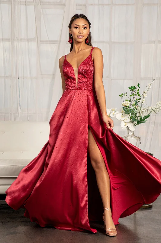 cocktail dresses with pockets for convenience and style --Beaded Lace-Up Satin Gown by Elizabeth K GL3039 cocktail dresses with pockets for convenience and style --Beaded Lace-Up Satin Gown by Elizabeth K GL3039