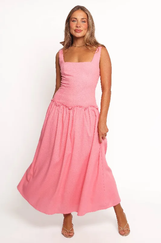 Spring dresses for a holiday getaway with ease -Clover Midi Dress - Pink