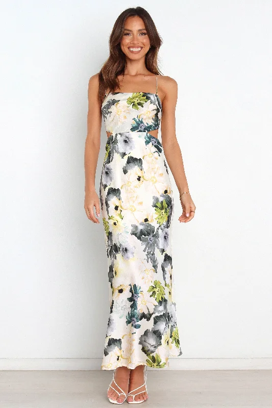 cocktail dresses with satin sashes for waist accentuation --Jayne Dress - Floral