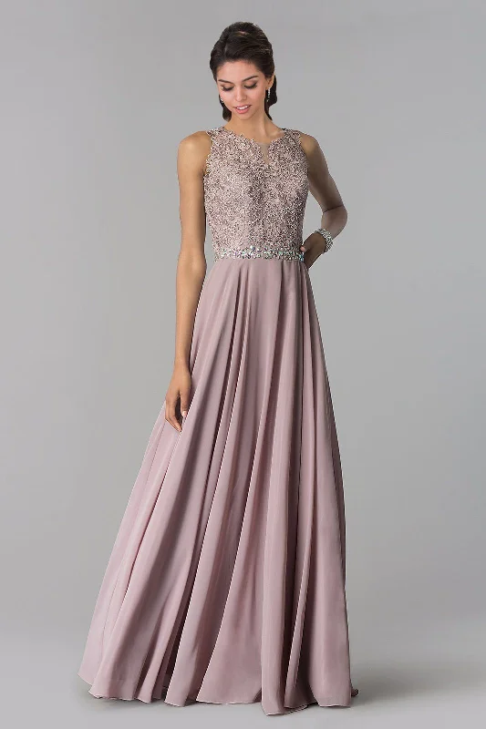 Trendy wedding guest dresses with asymmetrical hemlines -Long Lace Applique Chiffon Dress by Elizabeth K GL2417 Trendy wedding guest dresses with asymmetrical hemlines -Long Lace Applique Chiffon Dress by Elizabeth K GL2417