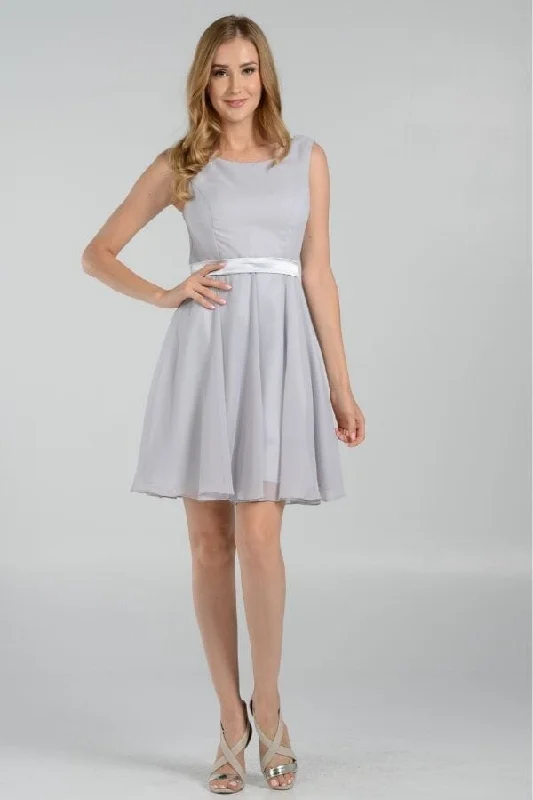 Fun and flirty party dresses for birthdays -Short Knee Length Chiffon Dress by Poly USA 7290 Fun and flirty party dresses for birthdays -Short Knee Length Chiffon Dress by Poly USA 7290
