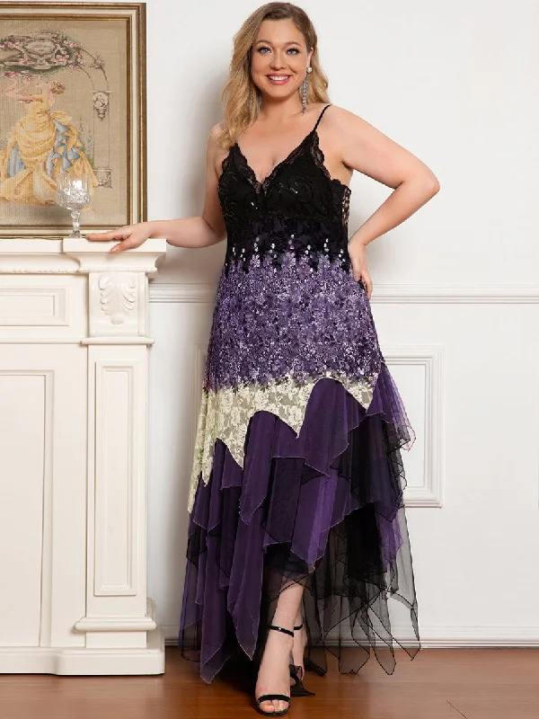 Simple and chic party dresses for a minimalist style -Plus Women's Sexy V Neck Irregular Hem Cocktail Wholesale Prom Dresses Simple and chic party dresses for a minimalist style -Plus Women's Sexy V Neck Irregular Hem Cocktail Wholesale Prom Dresses