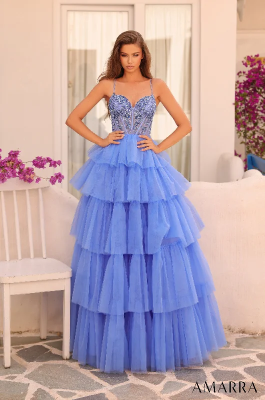 formal dresses for bridesmaids in matching pastel colors --Beaded Sleeveless A-line Tiered Gown by Amarra 88345 formal dresses for bridesmaids in matching pastel colors --Beaded Sleeveless A-line Tiered Gown by Amarra 88345