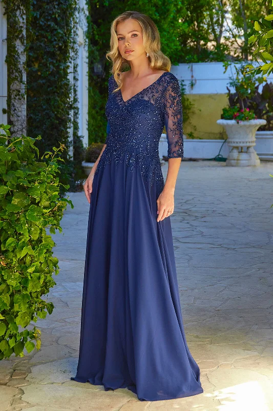 Short cocktail dresses for wedding guest fashion -Chiffon Mid-Sleeve A-line Gown by Elizabeth K GL3573 Short cocktail dresses for wedding guest fashion -Chiffon Mid-Sleeve A-line Gown by Elizabeth K GL3573