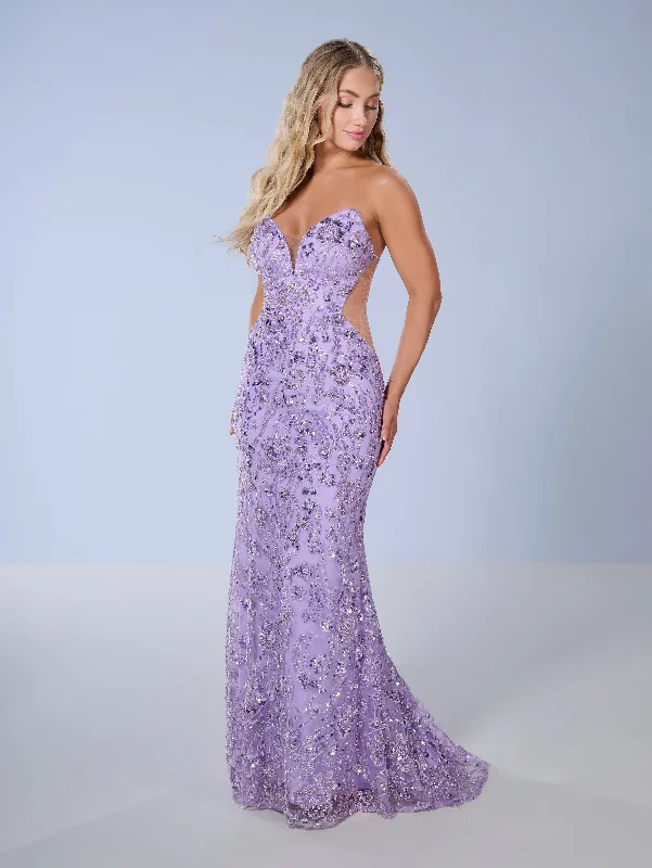 formal dresses for holiday balls with metallic accents --Beaded Fitted Strapless Gown by Tiffany Designs 16150 formal dresses for holiday balls with metallic accents --Beaded Fitted Strapless Gown by Tiffany Designs 16150