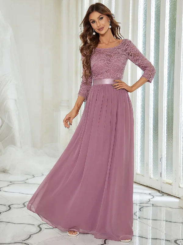 Trendy velvet party dresses for the winter season -Elegant Empire Waist Wholesale Bridesmaid Dresses with Long Lace Sleeve Trendy velvet party dresses for the winter season -Elegant Empire Waist Wholesale Bridesmaid Dresses with Long Lace Sleeve