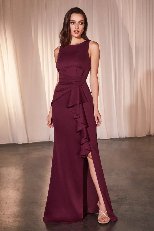 Short wedding guest dresses for summer events -Fitted Sleeveless Neoprene Gown by Ladivine CH377 Short wedding guest dresses for summer events -Fitted Sleeveless Neoprene Gown by Ladivine CH377