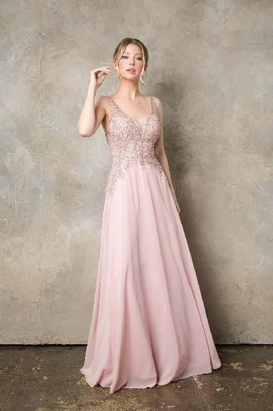 Comfortable dresses for wedding guests to dance in -Beaded Sleeveless A-line Chiffon Gown by Juno 0926 Comfortable dresses for wedding guests to dance in -Beaded Sleeveless A-line Chiffon Gown by Juno 0926